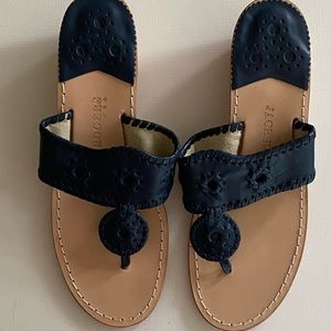 Jack Rogers, Classic Jack Wedge Sandal, Navy Blue